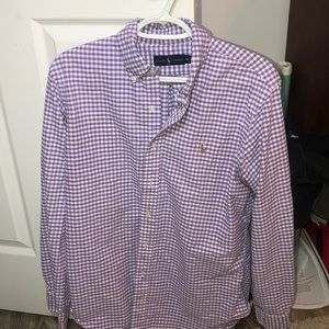 Purple Plaid Button Down Polo Ralph